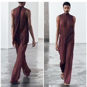 Zara organza tie dye stretch pants